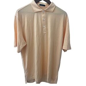 Turtleson Mens Peach‎ Polo Shirt  Short Sleeve Size L Soft moisture Wicking